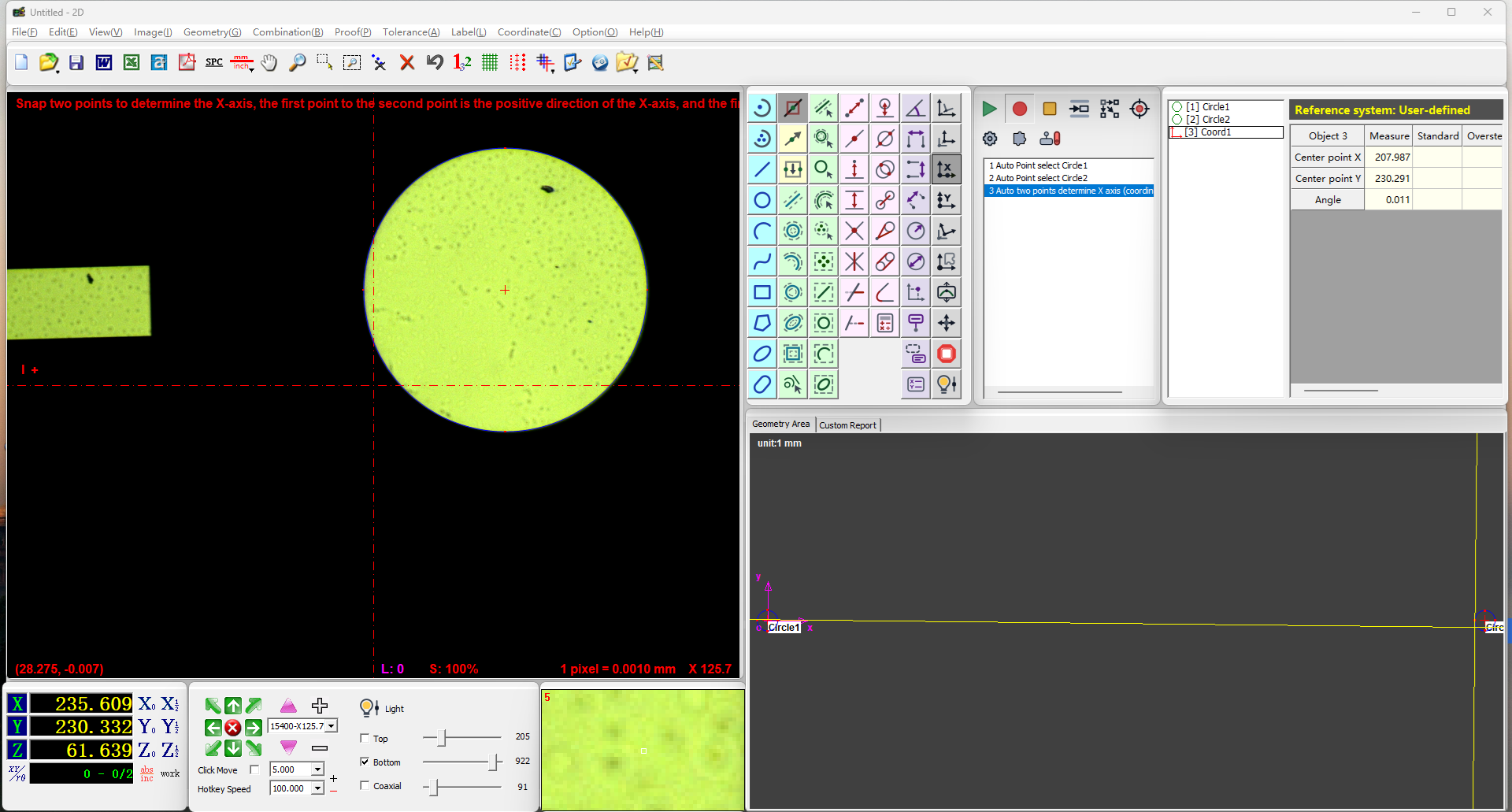 Easson2D coordinate system established