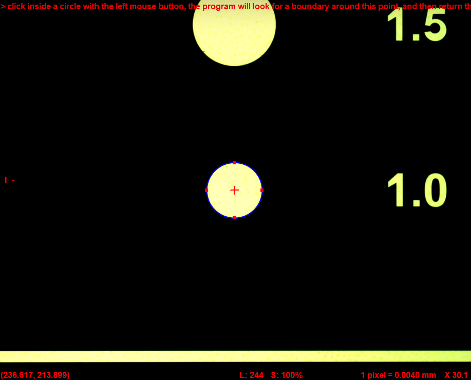 Easson2D measure reference circle