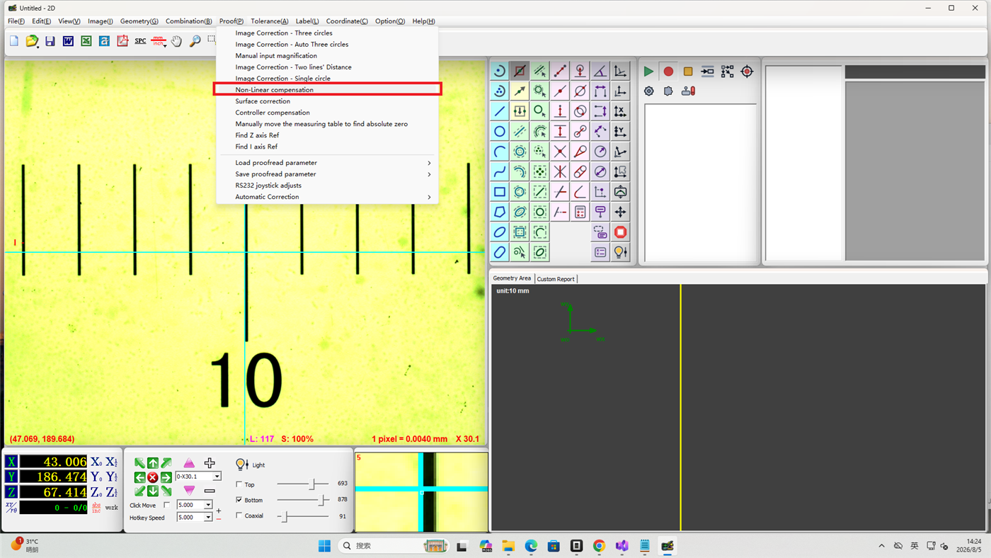 Easson2D open non-linear correction